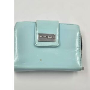 Nintendo DS Travel Case Light Blue Patent Leather Zippered Game Holder Pouch